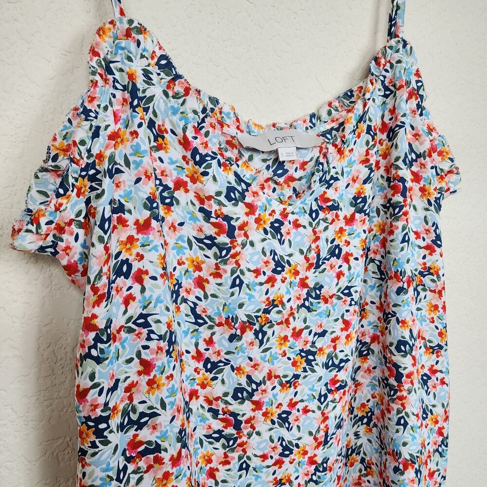Floral Cold-Shoulder Cami Top in Multicolor - Picture 2 of 7
